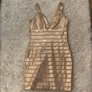 Bebe Gorgeous champagne/nude sequin Bebe dress